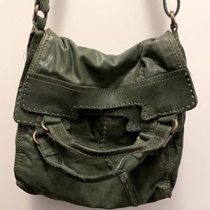 Green Leather Lucky Brand Fold Over Purse